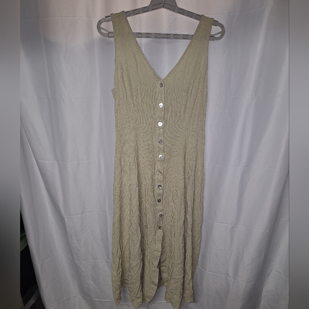 Express Cream Striped Sleeveless Top